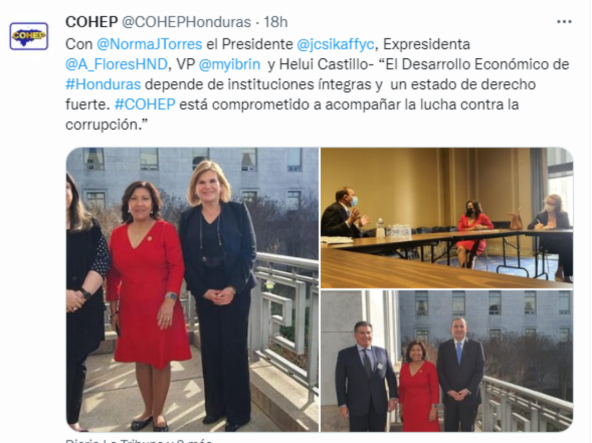 Publicación hecha por el Cohep en su cuenta de Twitter.