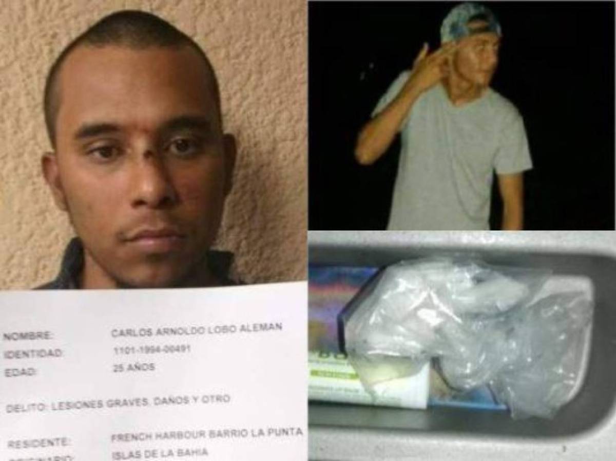 En persecución policial capturan con supuesta droga a hijo del 'Negro' Lobo que atropelló a una joven a Roatán