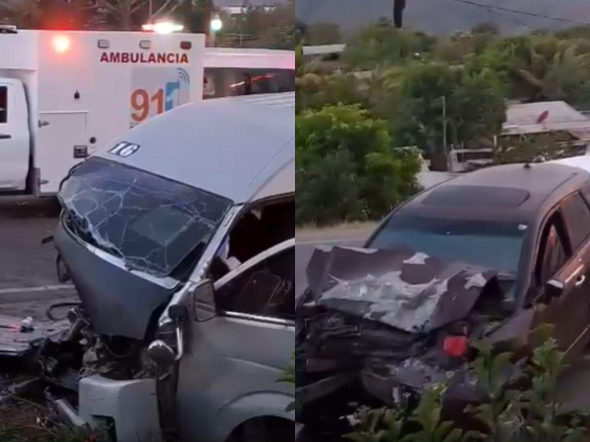 Accidente entre rapidito y camioneta deja varios heridos en Cofradía, Cortés