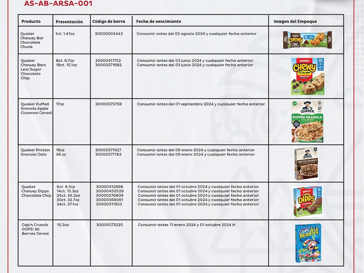 Salud advierte presencia de salmonela en reconocida marca de cereales