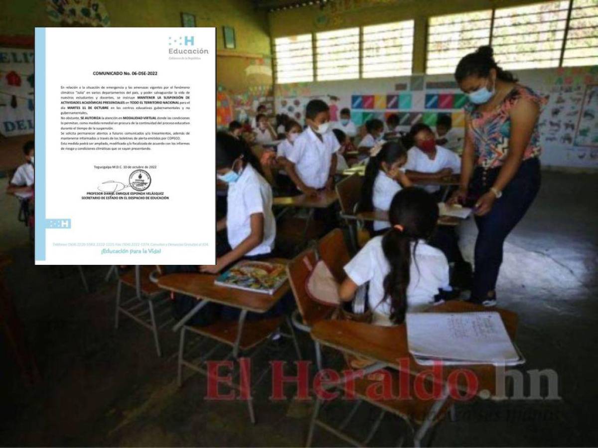 Honduras: Se mantienen suspendidas las clases para este martes 11 de octubre