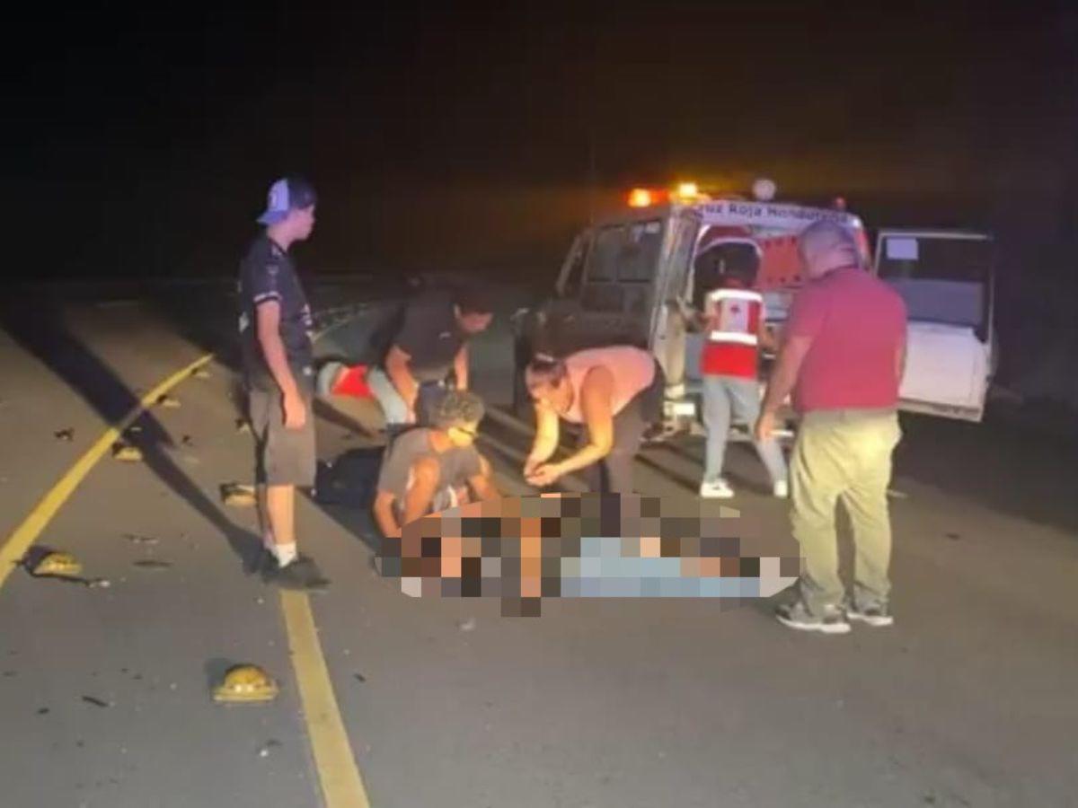 Accidente vial deja dos jóvenes muertos y una mujer herida en Santa Cruz de Yojoa