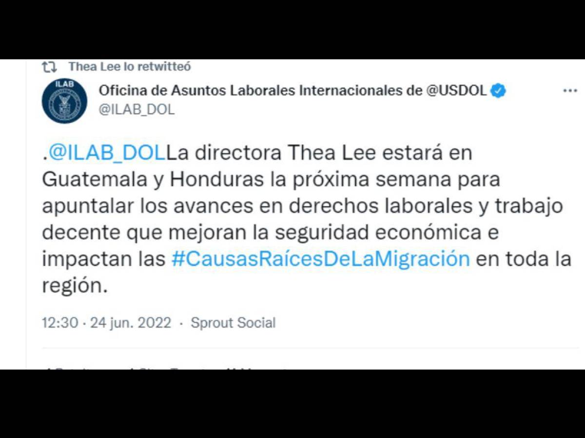 En las redes sociales oficiales de la institución estadounidense se confirmó la llegada de la funcionaria al país.