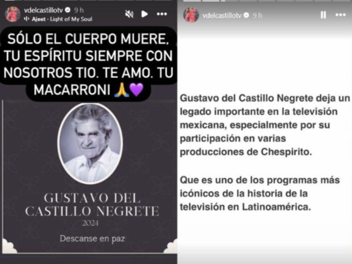 Así recordó Verónica del Castillo a su tío Gustavo.