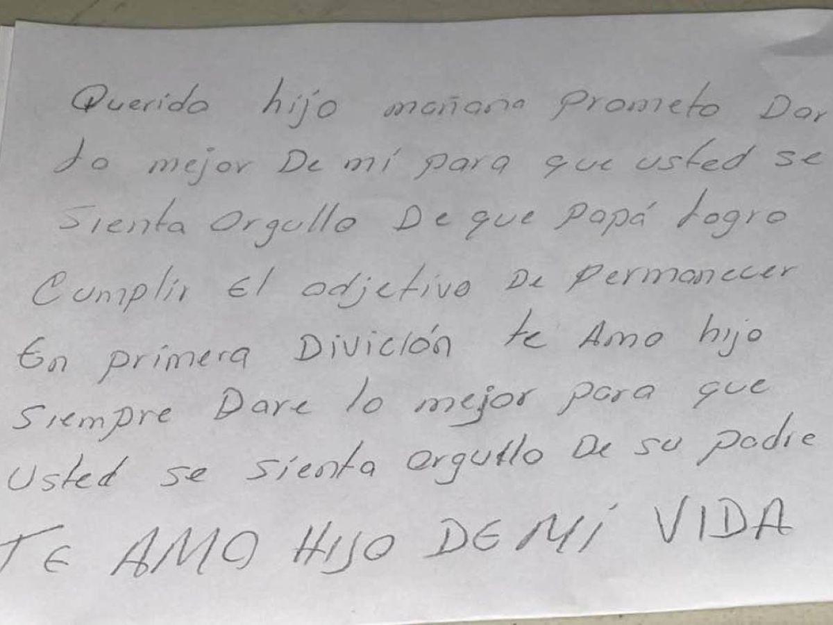 Esta fue la carta que Oseguera le dedicó a su hijo.