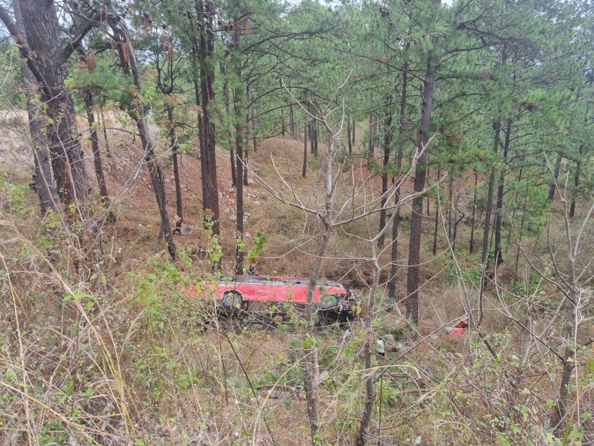 El automotor quedó al fondo de un barranco tras perder el control y volar abismo abajo.