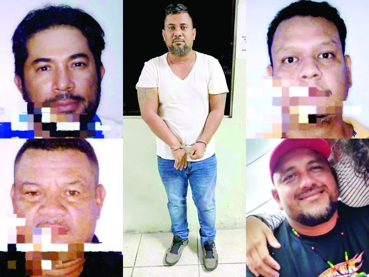 Jairo Mayorga (esquina superior izquierda), Celio Antonio López Maick (esquina inferior izquierda), Guilter Mayorga (en medio), Marco Jassiel Soto Miranda (esquina superior derecha) y Ricky Haylock Echeverría (esquina inferior derecha).