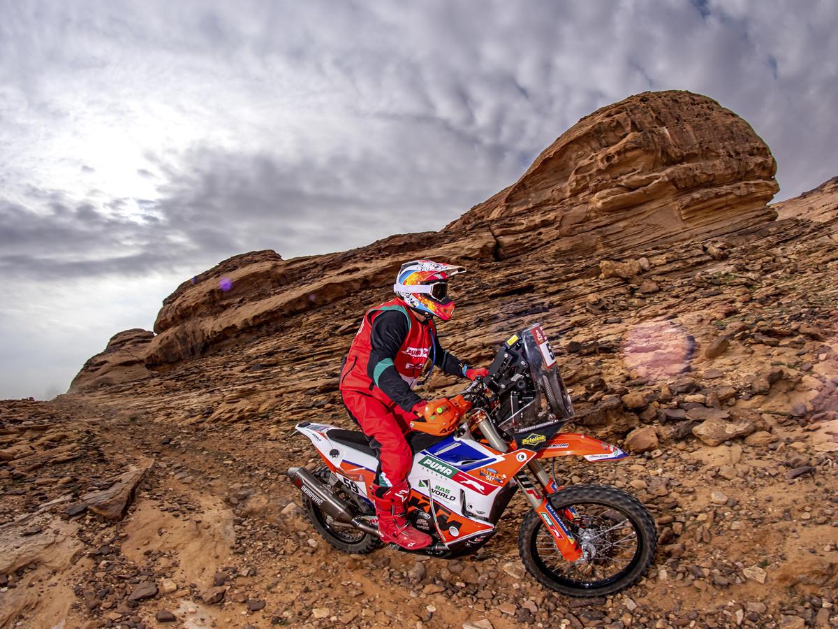 Francisco Arredondo, en la categoría Motos, con una KTM 450 Rally.