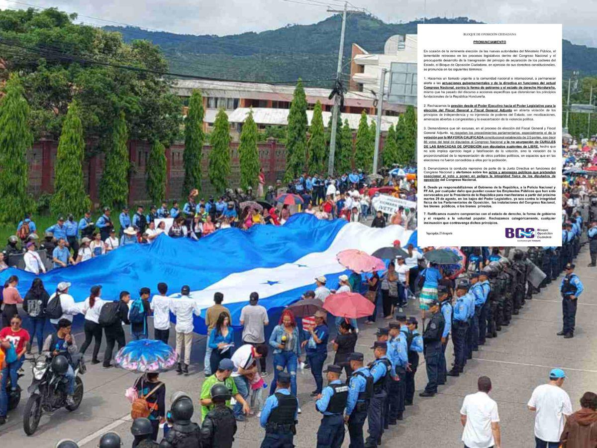 Bloque de Oposición Ciudadana pide a comunidad internacional a estar alerta de las actuaciones del gobierno