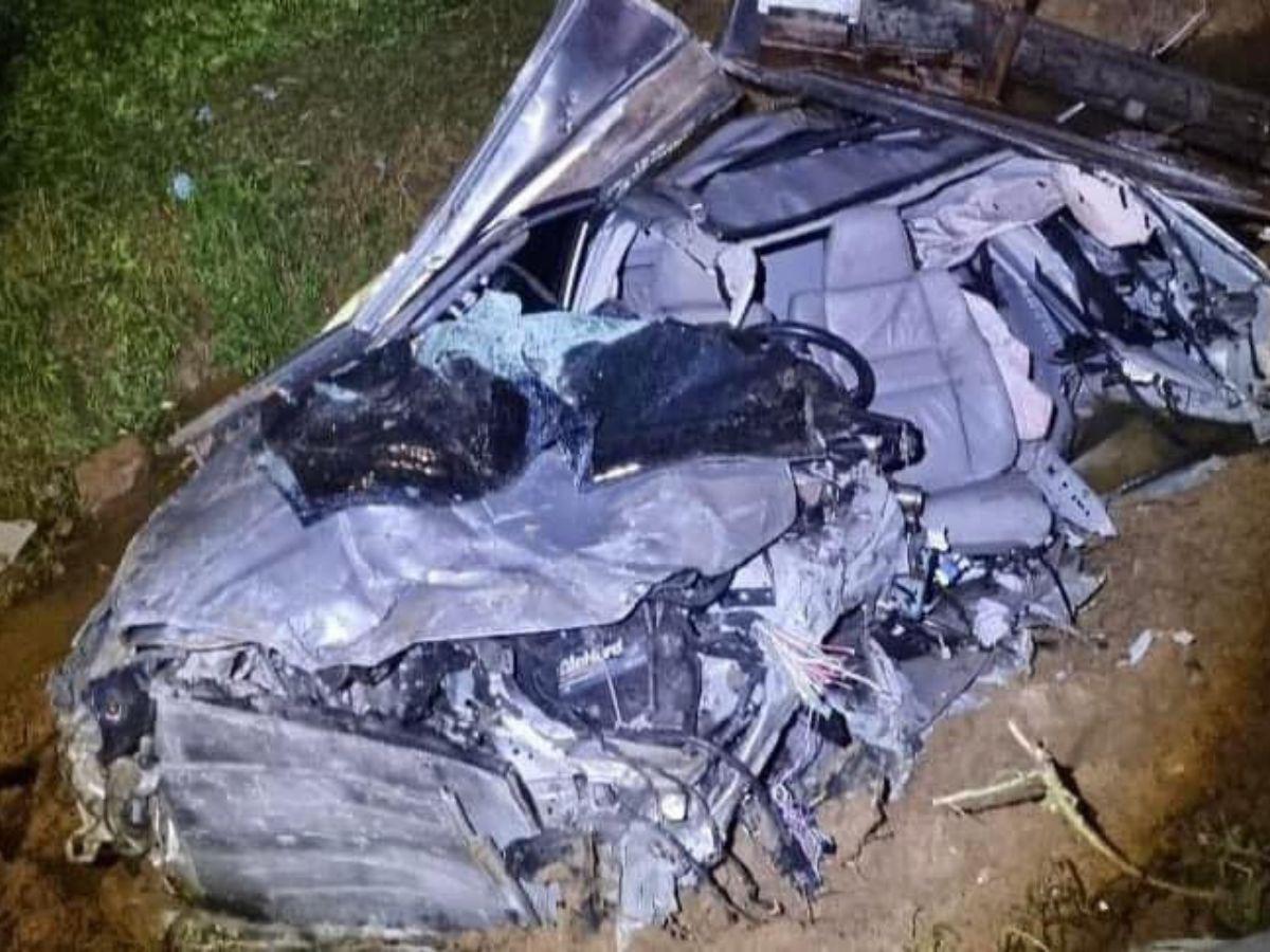 ¡Destruida! Así quedó la camioneta de Demetri Gordon tras brutal accidente en La Ceiba