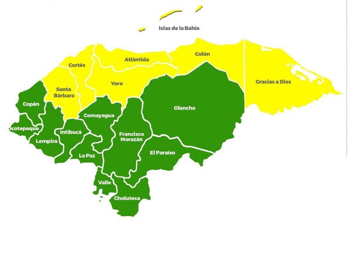Siete departamentos de Honduras pasan de alerta roja a amarilla