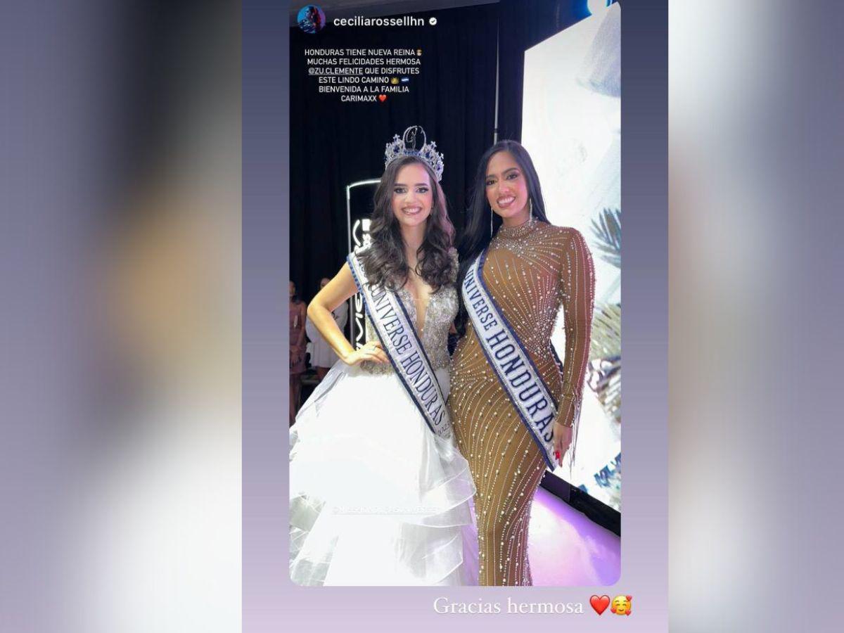 Cecilia Rossell, exMiss Honduras 2020, publica emotivo mensaje para Zuheilyn Clemente por su coronación