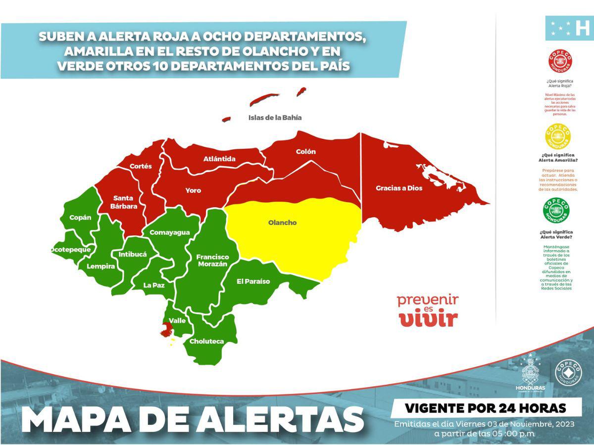 Así luce el mapa de alertas.