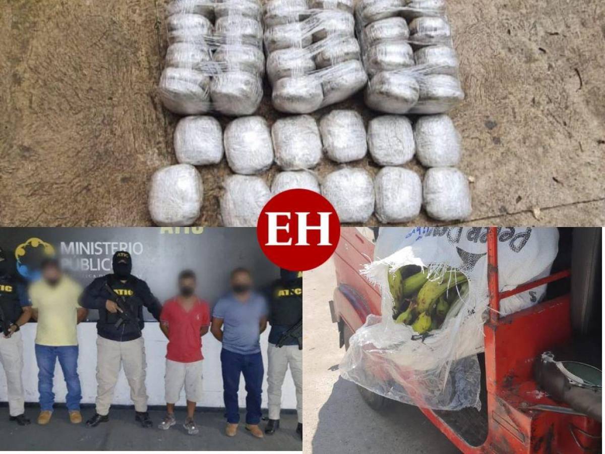 Capturan a tres hombres y les decomisan 63 libras de marihuana en Taulabé