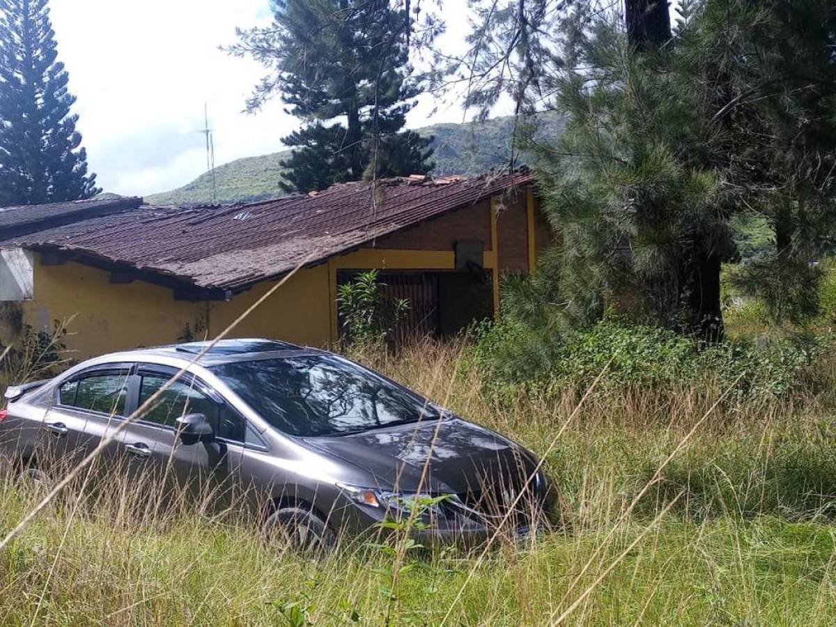 El vehículo estaba en medio de la maleza en una zona de difícil acceso.