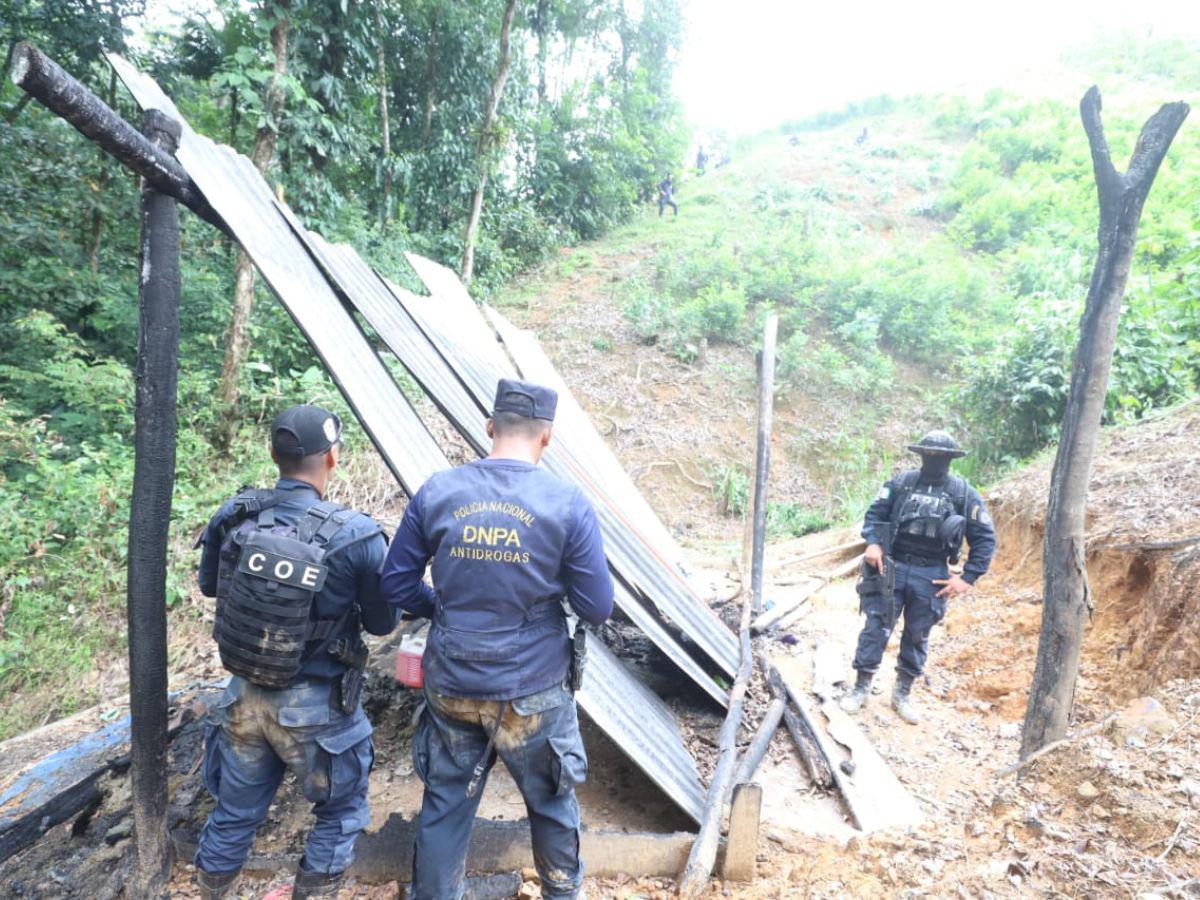 Esta era la estructura construida por los traficantes de drogas en el sector donde se halló la plantación de coca.