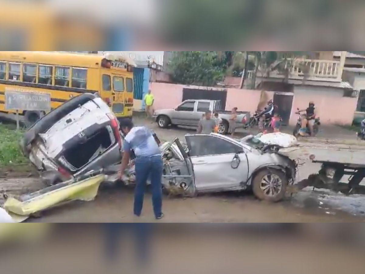 ¡Destruida! Así quedó la camioneta de Demetri Gordon tras brutal accidente en La Ceiba