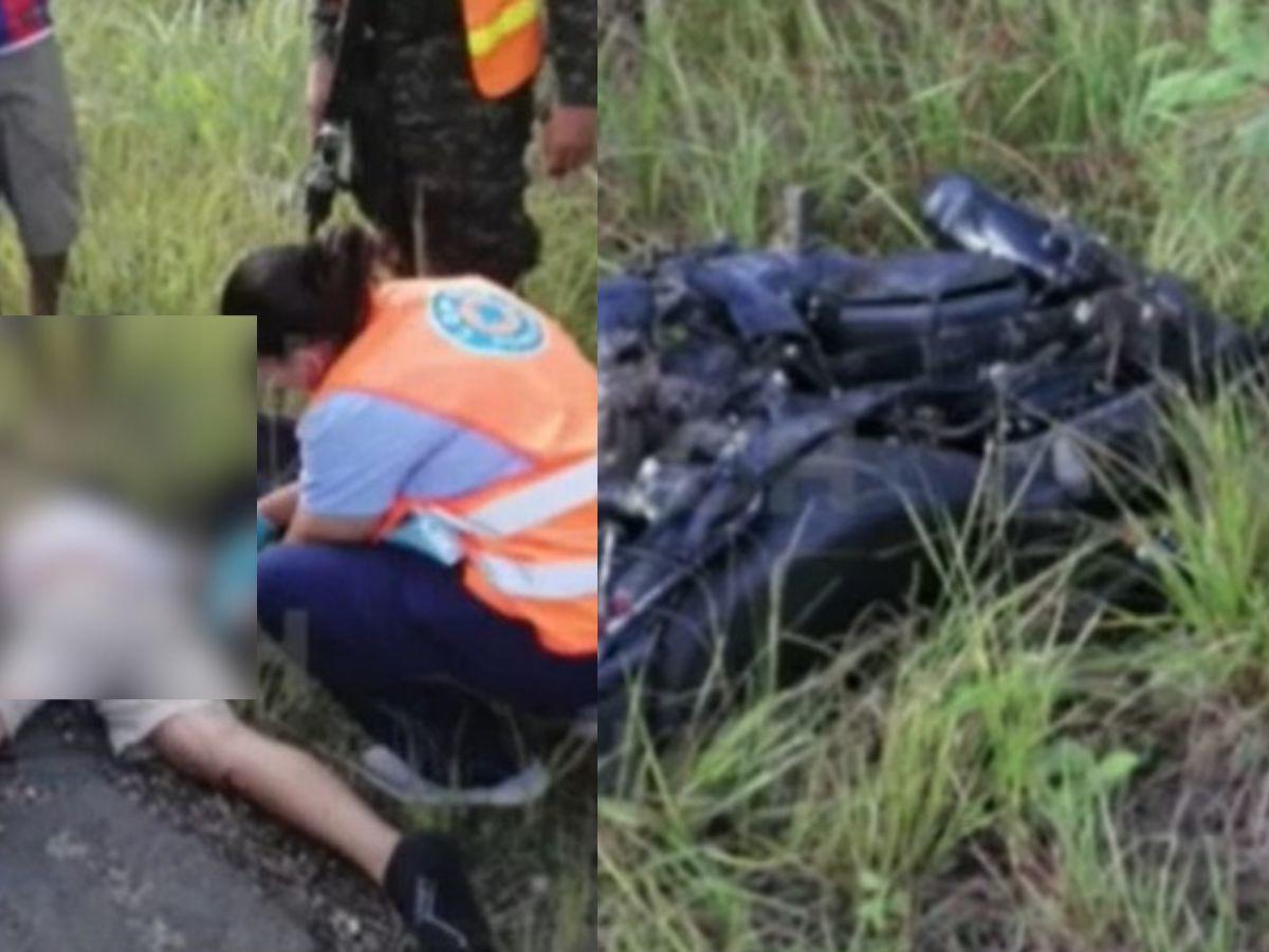 Menor de 12 años muere tras colisionar su motocicleta contra vehículo en carretera a Olancho