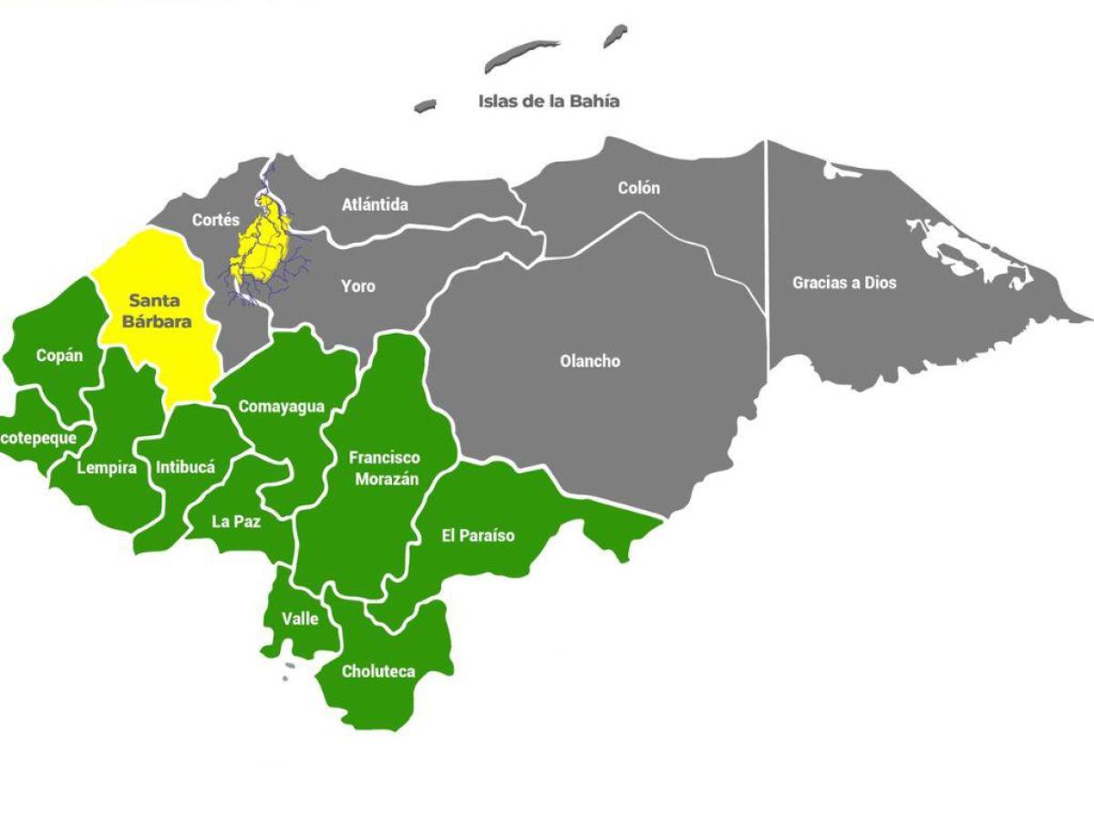 Decretan alerta amarilla para municipios aledaños al río Ulúa y verde para siete departamentos de Honduras