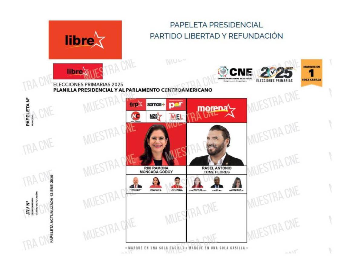 CNE muestra cómo lucen las papeletas para las elecciones primarias