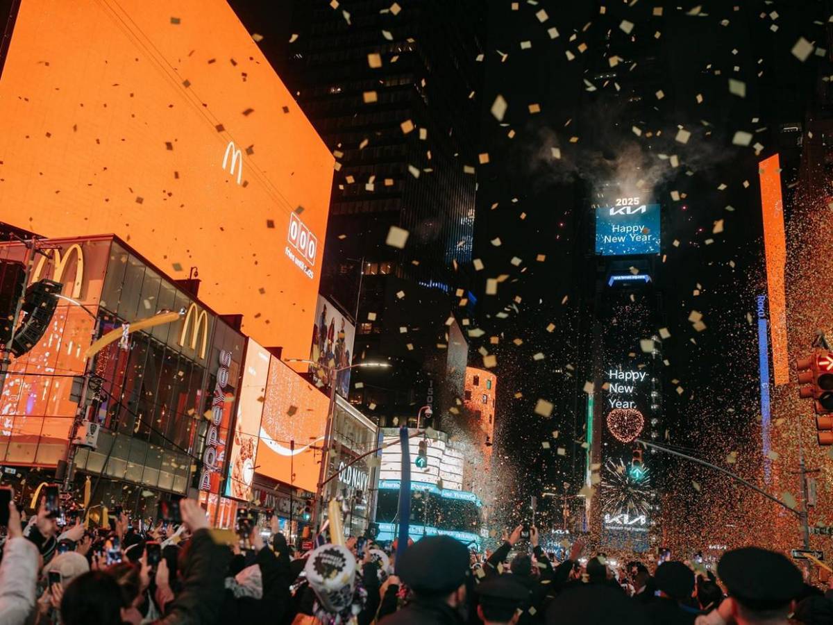 Así se vivió la bienvenida a 2025 en Times Square, Nueva York