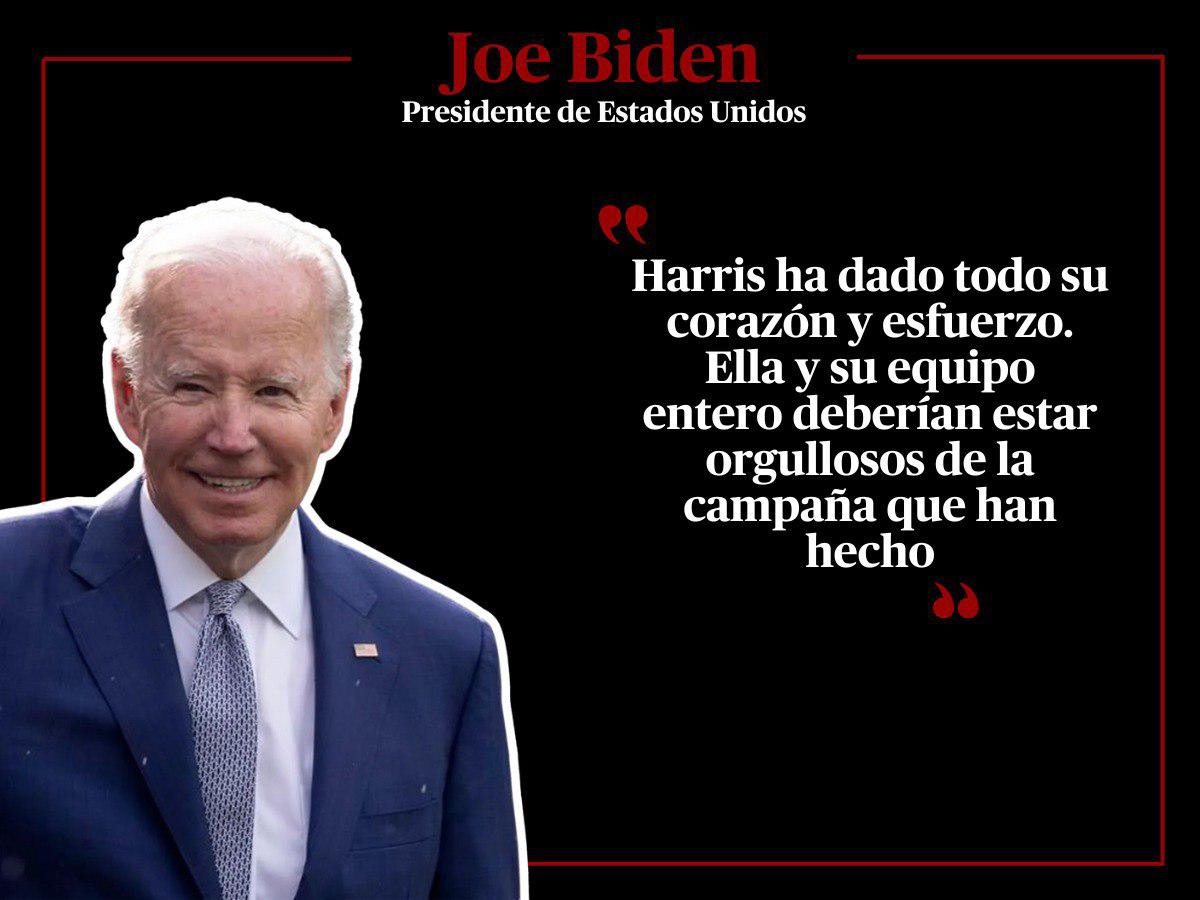 Frases de Joe Biden tras discurso felicitando a Kamala Harris y Donald Trump