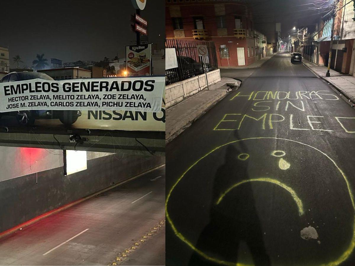 Dejan misteriosas mantas y grafitis de protesta en puentes y calles este 1 de mayo en la capital