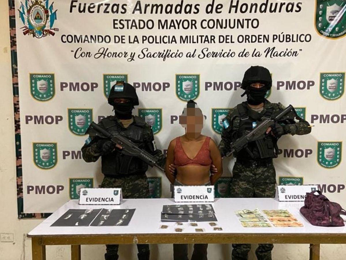 Capturan a distribuidora de droga de la MS-13 en San Pedro Sula