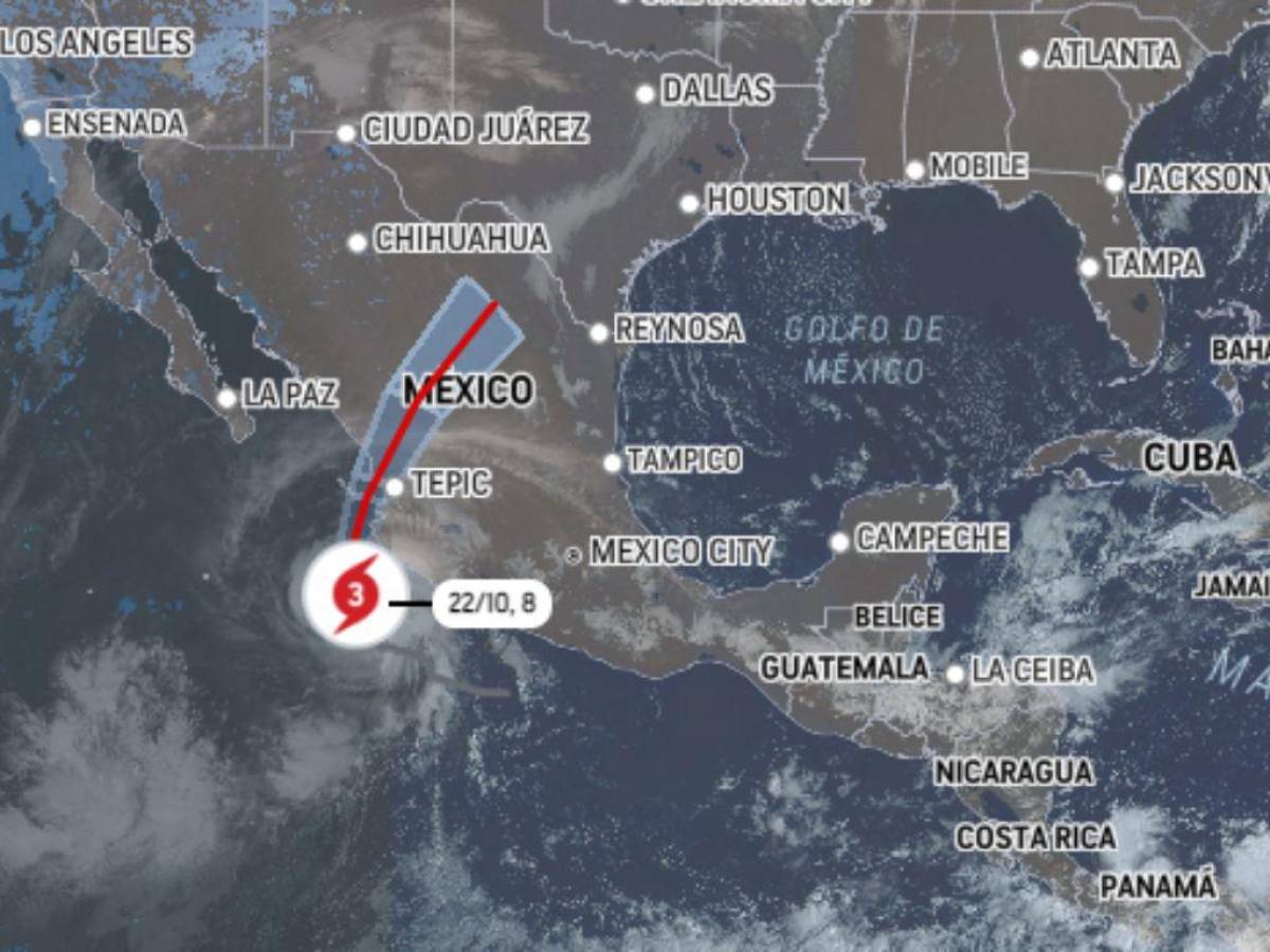 Huracán Roslyn sube a categoría 3 y se acerca a costa pacífica de México