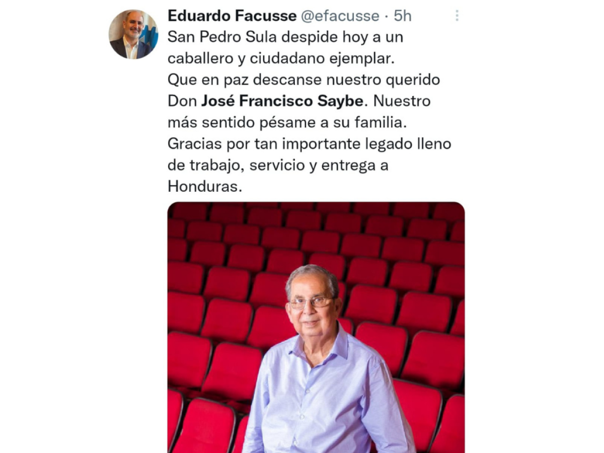 Adiós al precursor del teatro en Honduras: sectores lamentan deceso de Ing. Francisco Saybe