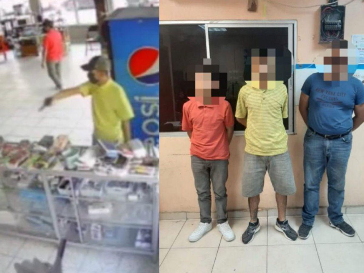 Capturan a dos hombres y un menor de edad tras asaltar negocio en San Pedro Sula