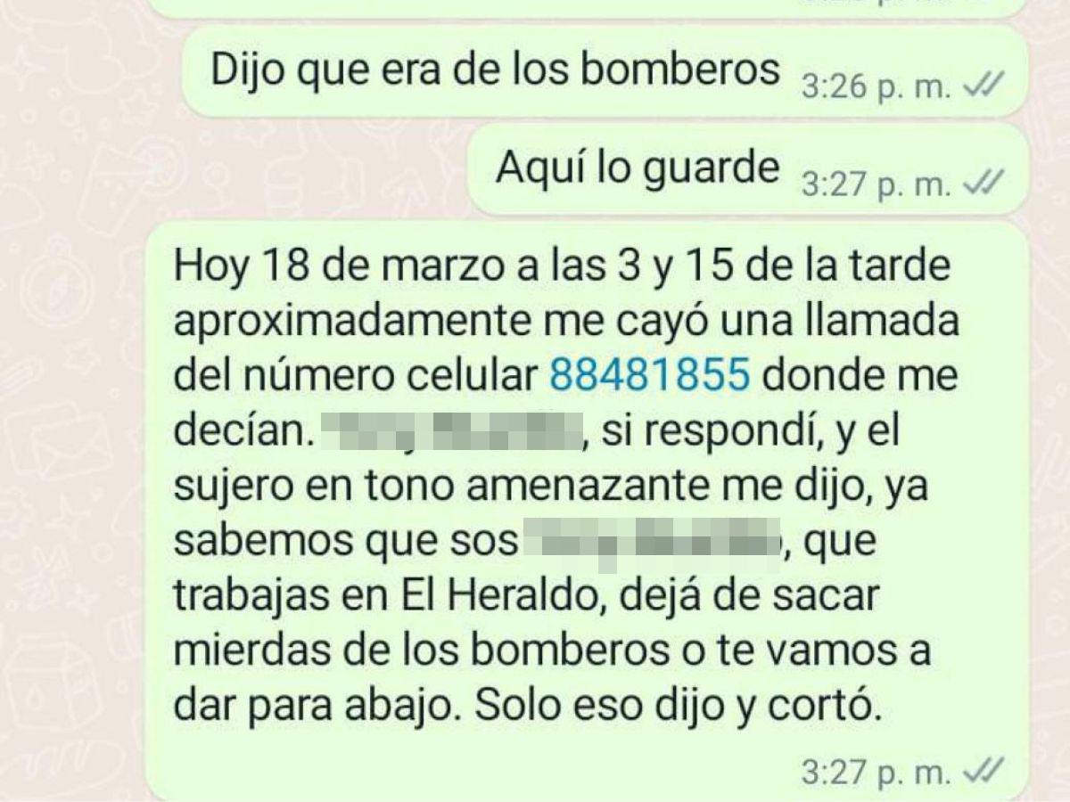 Se documentó la llamada amenazante que se recibió el 18 de marzo de 2022 aproximadamente a las 3:15 p.m