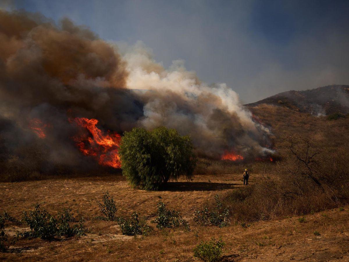 Descontrolado incendio en el noroeste de Los Ángeles consume 10,000 acres