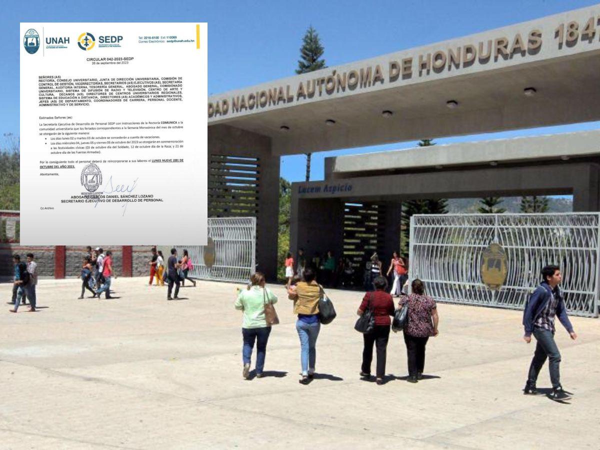 La UNAH concederá asueto toda la semana por Feriado Morazánico