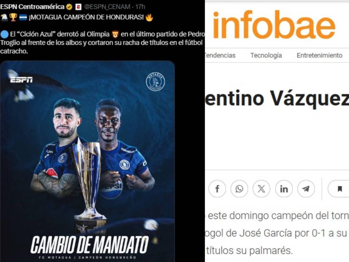 Lo que dice la prensa internacional tras título de Motagua y dejan mensaje a Olimpia