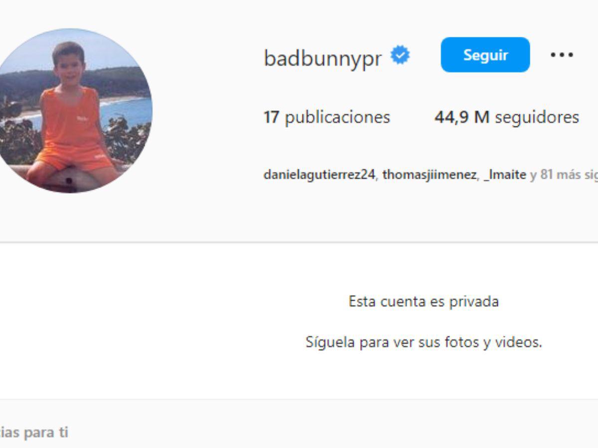 Bad Bunny pone en privado su Instagram y lanza preocupante mensaje