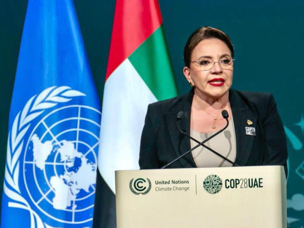 Xiomara Castro en Cumbre del Clima COP28: Capitalismo es responsable de catástrofe climática