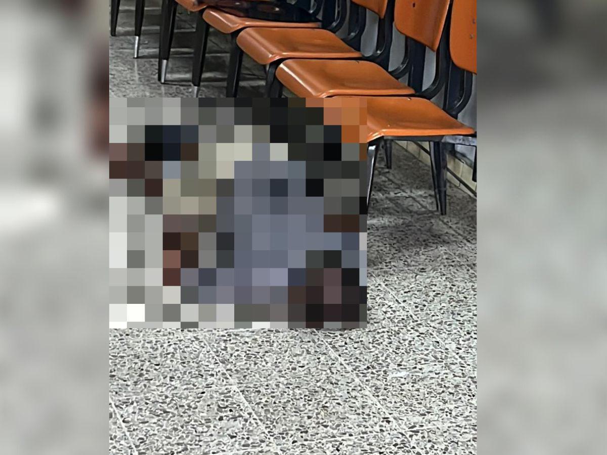 Así quedó el cuerpo del ciudadano dentro del Hospital Escuela.