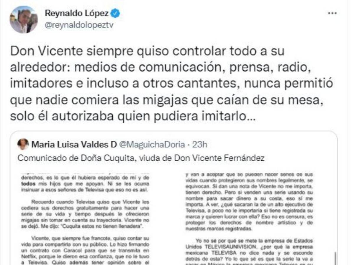 El productor abrió un hilo en la red social para explicar su postura.