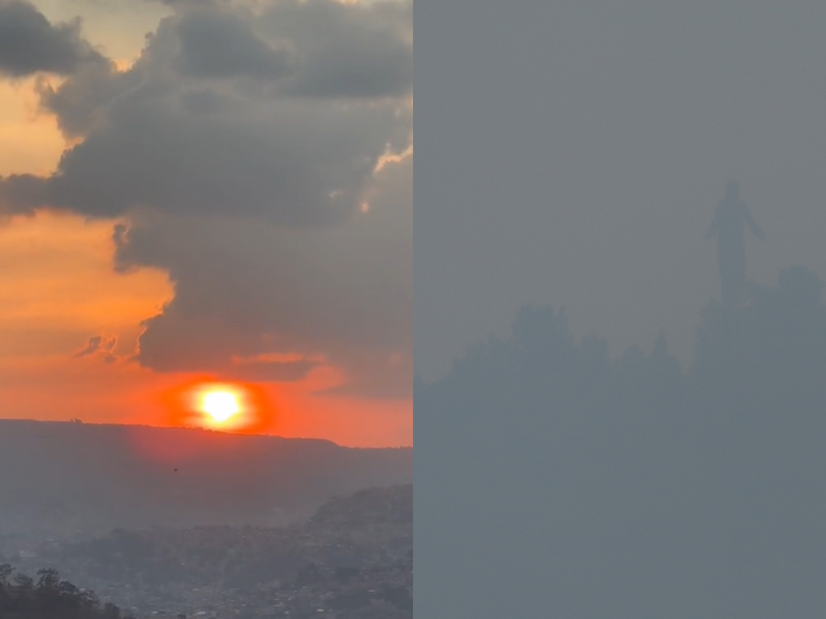 Imágenes de los atardeceres en las últimas semanas, donde se puede observar la bruma en los cielos.