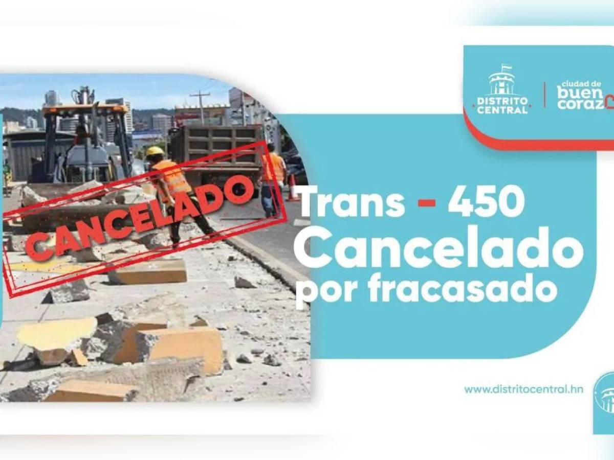 Así anunció la Alcaldía Municipal del Distrito Central (AMDC) la anulación del proyecto.