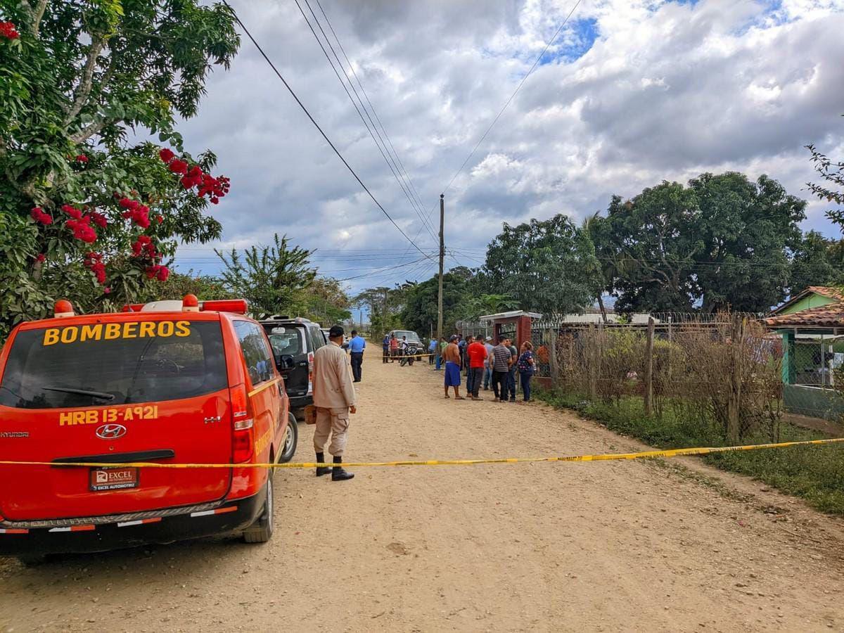 Escena de la masacre en Juticalpa, Olancho.