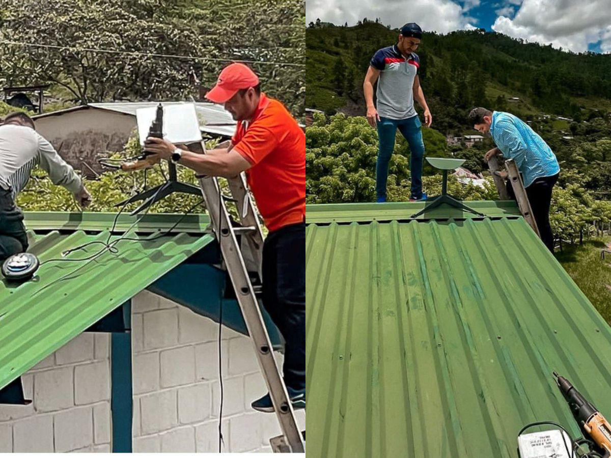 Instalan las primeras antenas de Starlink en escuela de Yoro