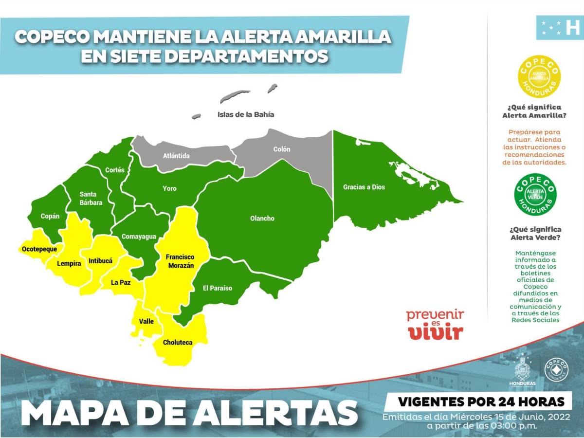 Continúa la alerta por lluvias en 14 departamentos de Honduras durante otras 24 horas