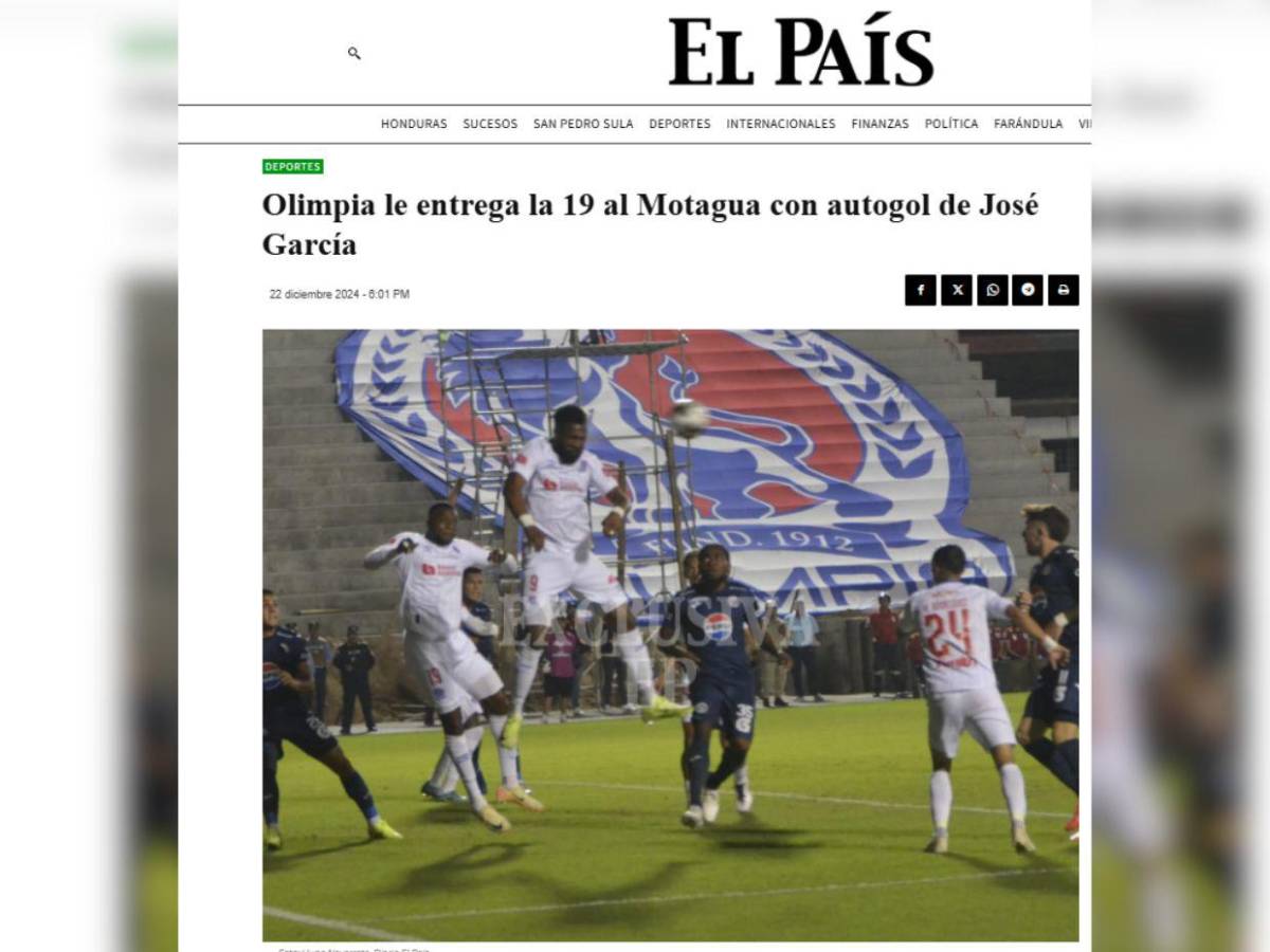 ¡Rompieron la sal ante Olimpia! Así informaron los medios el triunfo de Motagua