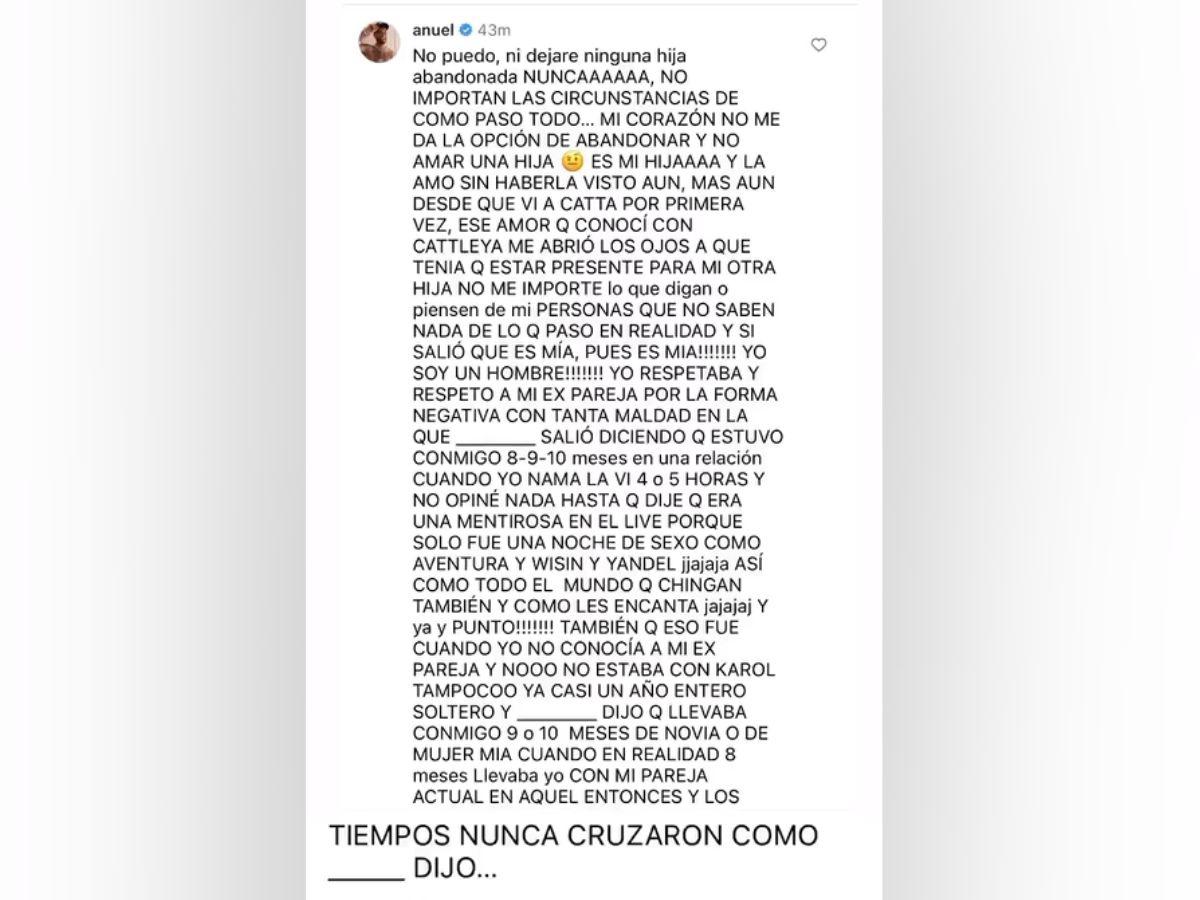 Anuel aseguró que el nacimiento de su hija Cattleya le ayudó abrir los ojos.