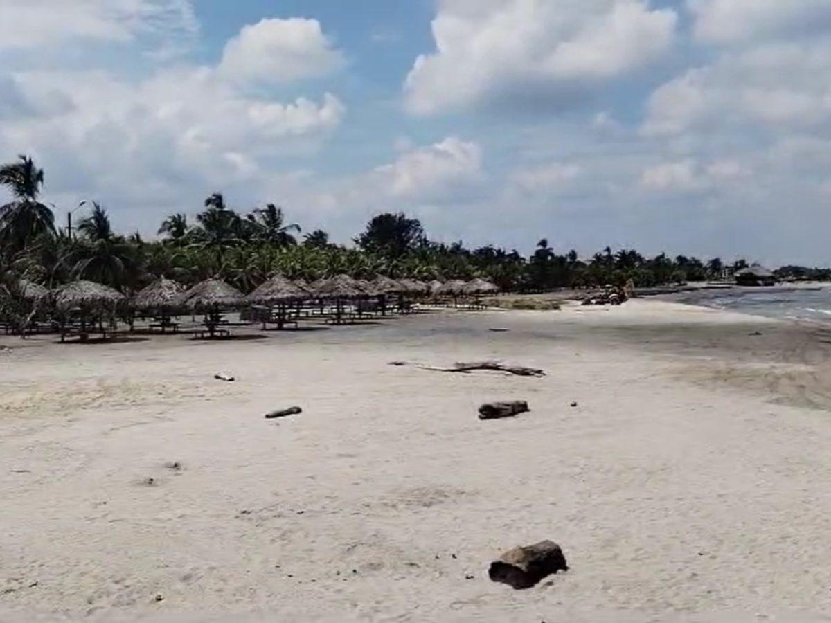 Desolada queda la playa de Tela donde un hombre fue atacado por un tiburón