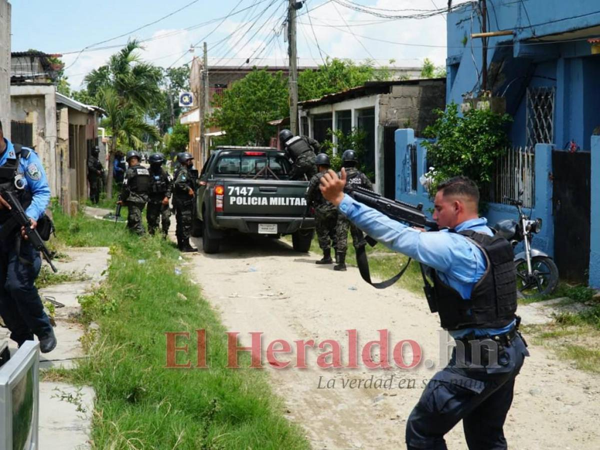 Capturan a nueve supuestos pandilleros durante enfrentamiento en San Pedro Sula