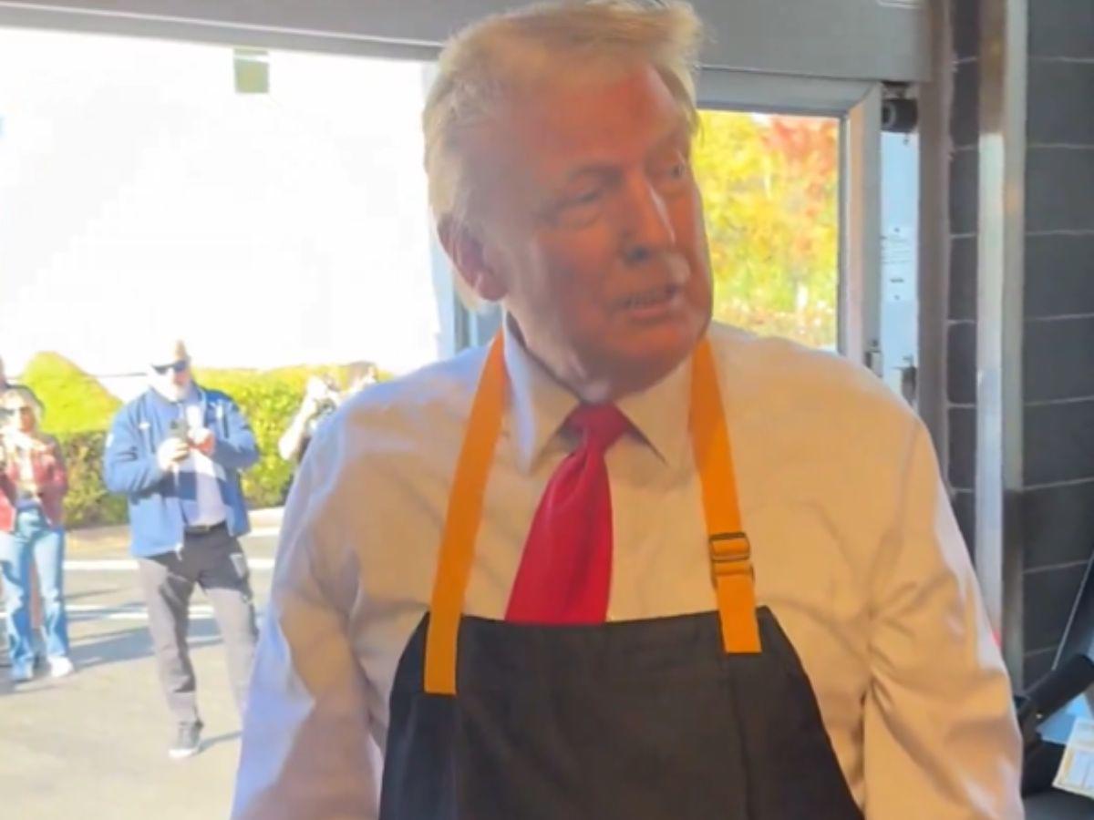 Trump cocina papas en un restaurante de comida rápida y envía un mensaje a Harris