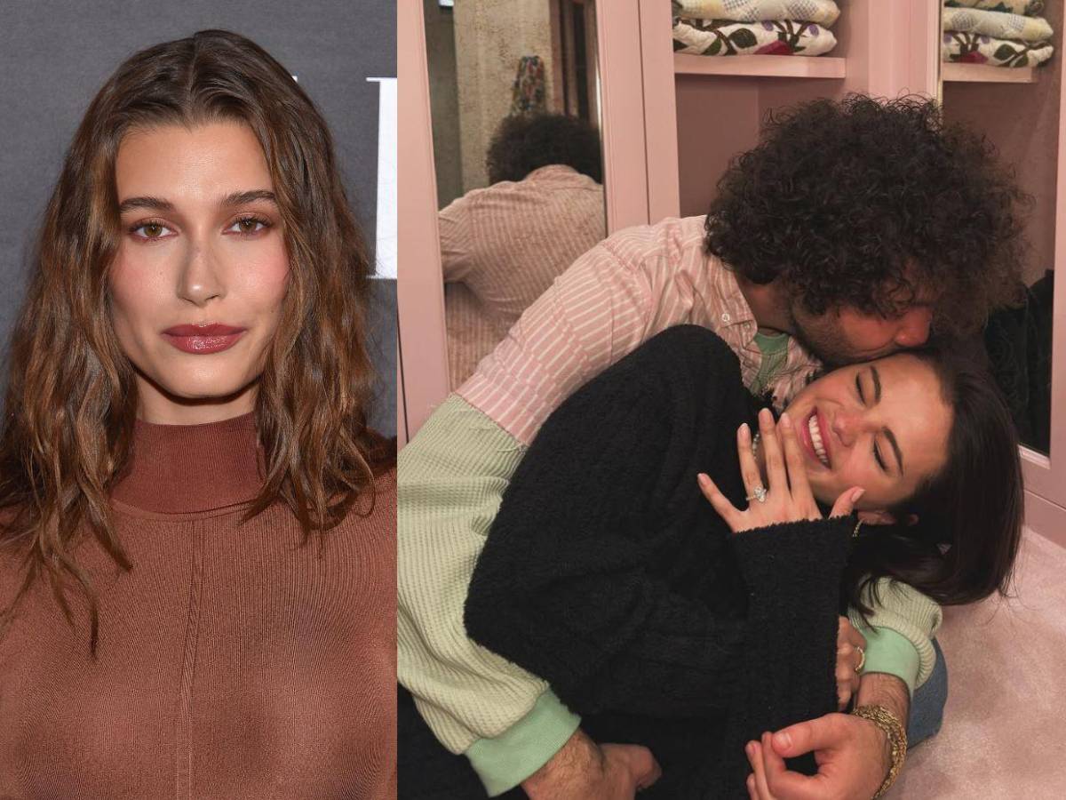 Hailey Bieber reacciona al compromiso de Selena Gómez y Benny Blanco